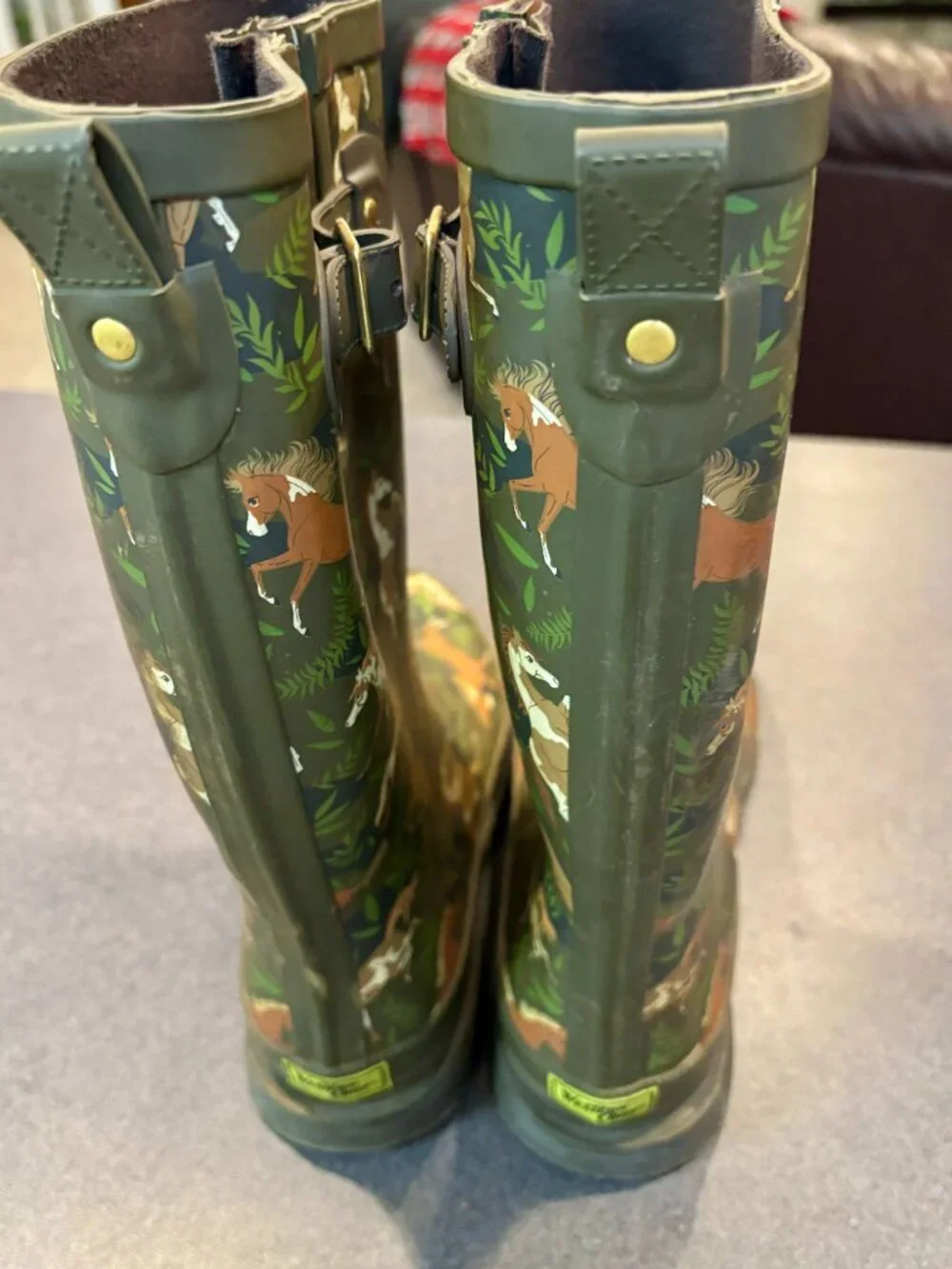 ~~Western Chief Patterned Pony Rain Boots Women’s 10 Brown Horse Print..GUC!!!